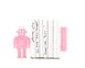 Nursery Bookends «Robots read too II» Pink edition by Atelier Article, Pink
