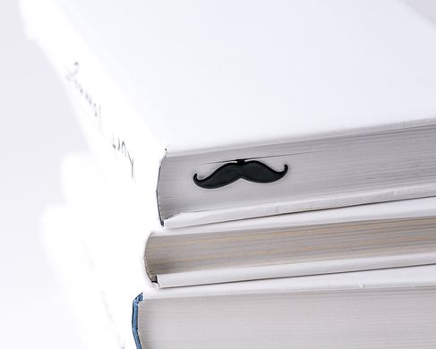 Metal Bookmark "Black Moustache" by Atelier Article, Black
