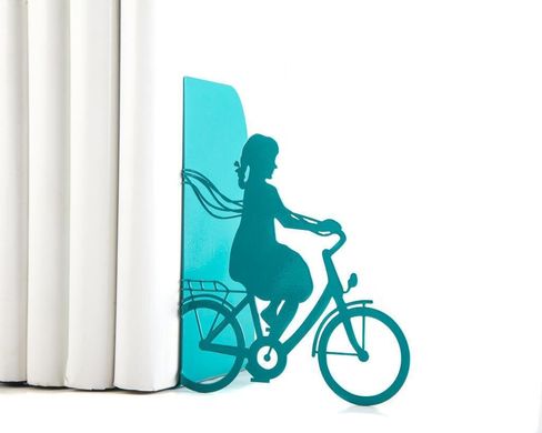 Children's Bookends / A girl on the bike with Balloons / by Atelier Article, Green