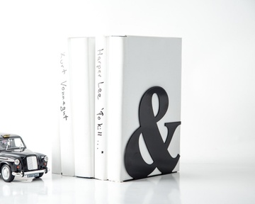 One Metal Bookend -&- Ampersand // Functional decor for modern home by Atelier Article, Black