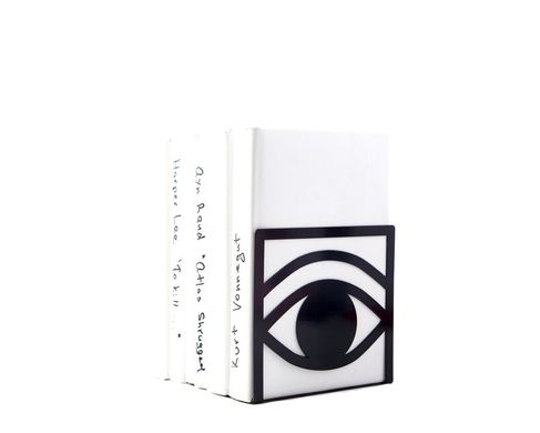 Unique bookends «Eys One Eye Closed One Eye opened» by Atelier Article, Black
