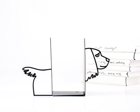 Metal Bookends "Cocker spaniel" by Atelier Article, Black