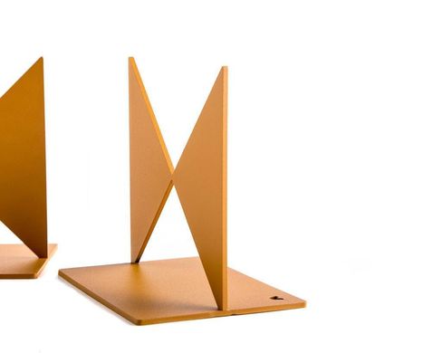 Metal Bookends "Butterflies" gift for a reading Bauhaus design lover by Atelier Article, Golden