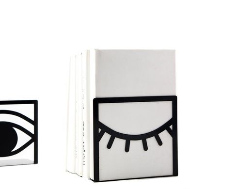 Unique bookends «Eys One Eye Closed One Eye opened» by Atelier Article, Black