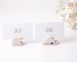 Rustic Place or business card holder SET of 30 by Atelier Article, White