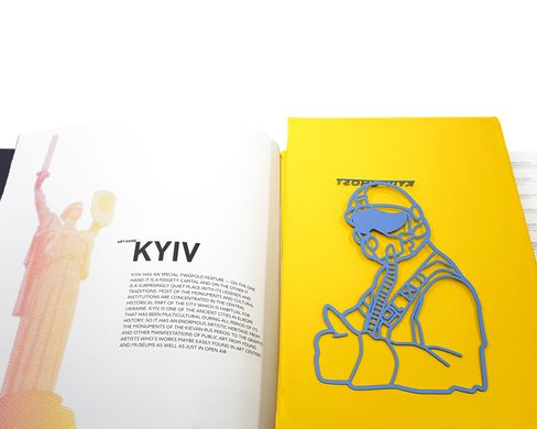 Metal Bookmark Ghost of Kyiv, Blue