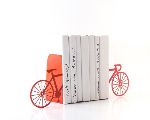 Metal Bookends "Bicycle" by Atelier Article, Red