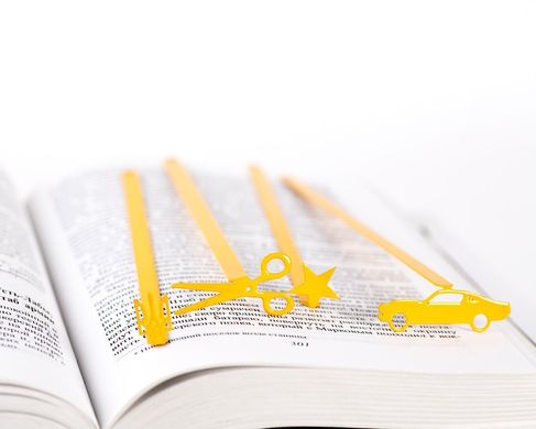 Metal Bookmark "Muscle car" by Atelier Article, Yellow