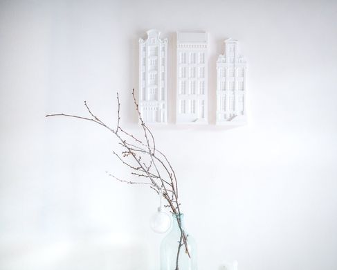 Three Architectural plaster models // Facades of Amsterdam Houses by Atelier Article, White