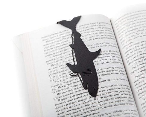 Unusual bookmark / Reading shark / by Atelier Article, Black