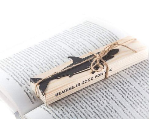 Unusual bookmark / Reading shark / by Atelier Article, Black