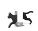 Wooden Bookends «Running Cat» by Atelier Article, Black