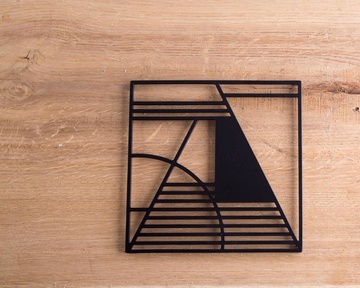 Metal trivet Geometry design // Bauhaus inspired // by Atelier Article, Black