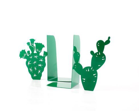 Metal Bookends «Cactuses» by Atelier Article, Green
