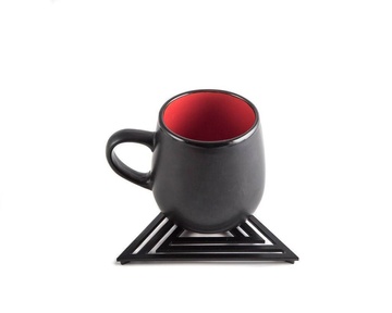 Modern black coaster Triangle - stylish accessory for your kitchen