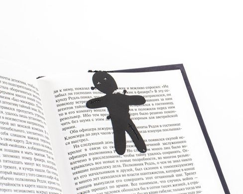 Metal bookmark Voodoo Doll // Free shipping, Black