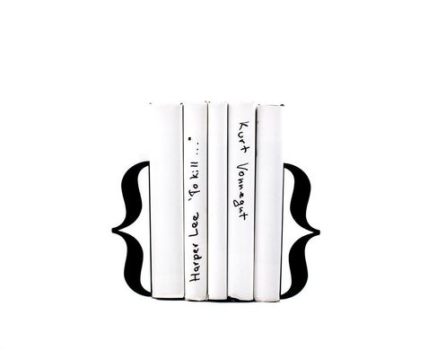 Unique Metal Bookends «Brackets» Black edition of Curly Braces by Atelier Article, Black