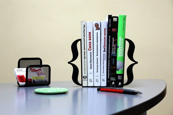 Unique Metal Bookends «Brackets» Black edition of Curly Braces by Atelier Article, Black