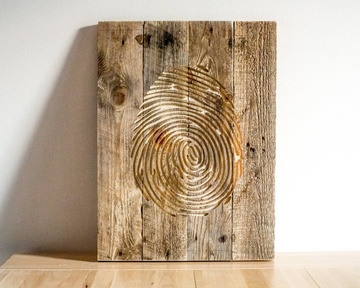Wall Art // Fingerprint // Carved Wooden Wall Hanging for a Modern home, Beige