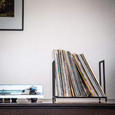 Vinyl Record Stand, Shop Style Desktop Record Display, Black