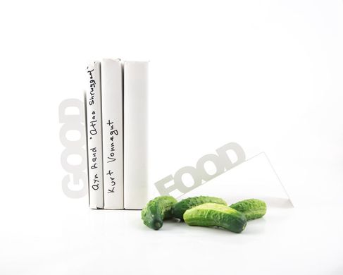 Metal kitchen bookends «Good food» functional decor for your kitchen by Atelier Article, White