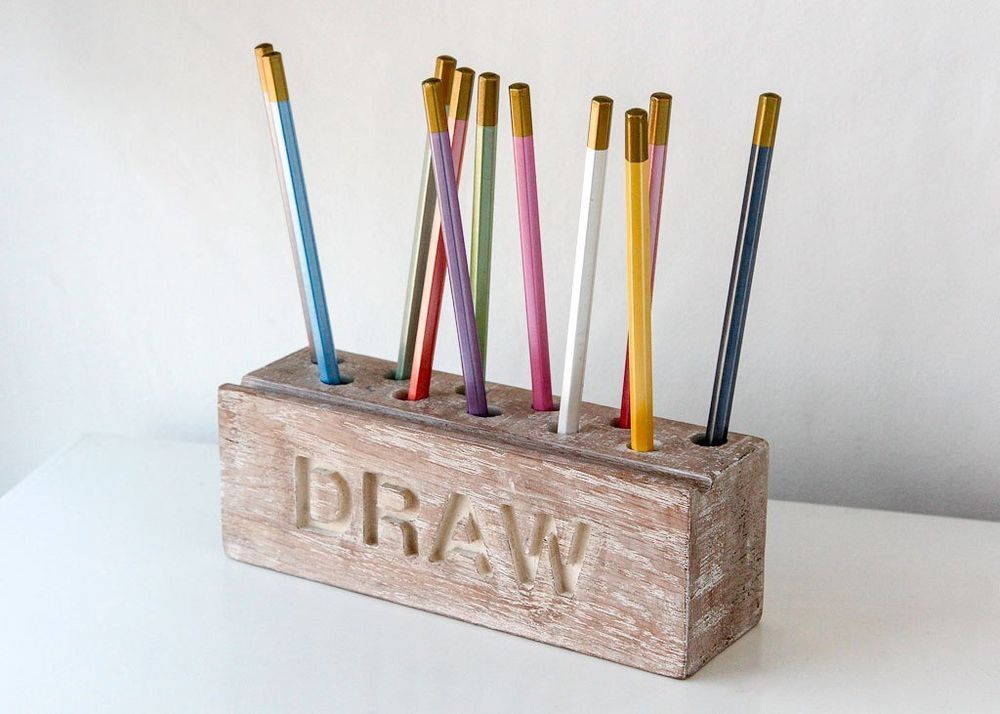 Pencil Holder Desk Organizer For Pencils Brushes And Pens