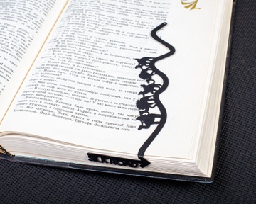 Metal Bookmark Silk Road by Atelier Article, Black