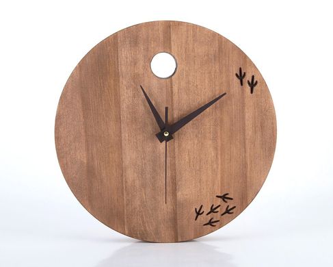 Wooden Clock unique Handmade // The bird has left the clock // by Atelier Article, Brown