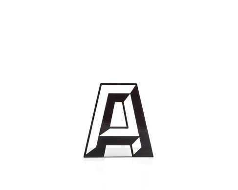One metal bookend A -Letters are beautiful- alphabet series by Atelier Article, Black