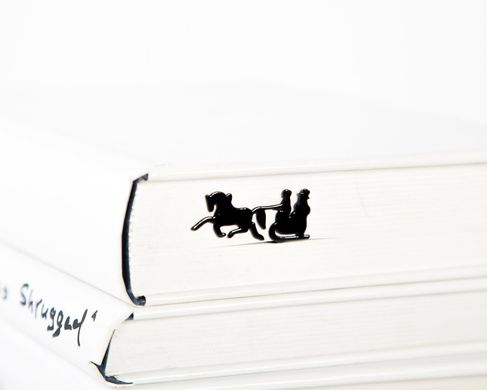 Metal Bookmark "Winter sleigh" by Atelier Article, Black