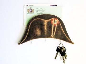 Key - Wall Organizer - Letter Shelf - Napoleon hat- hooks and a shelf for your keys and letters by Atelier Article