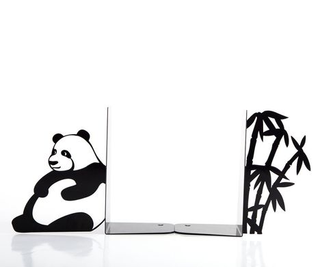 Metal bookends «Sitting Panda» by Atelier Article, Black