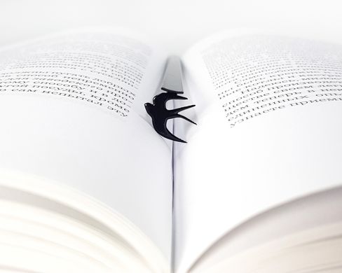 Metal Bookmark "Swallow bird" by Atelier Article, Black