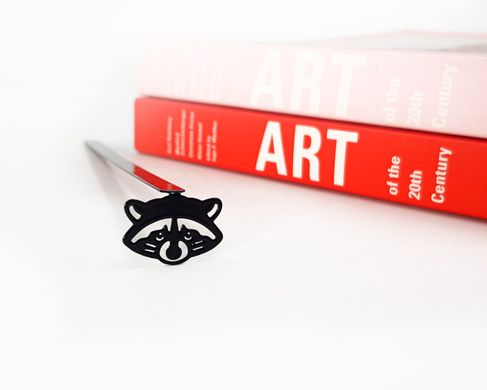 Metal Bookmark "Raccoon" by Atelier Article, Black