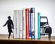 Unique Metal Bookends «Writer and his car» by Atelier Article, Black