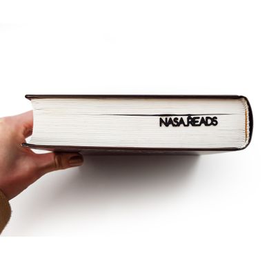 Sturdy metal bookmark NASA reads by Atelier Article, Black