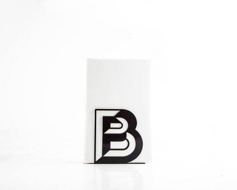 One metal bookend B -Letters are beautiful- alphabet series by Atelier Article, Black