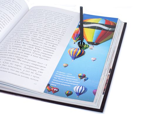 Metal bookmark for travellers Hot Air Balloon by Atelier Article, Black