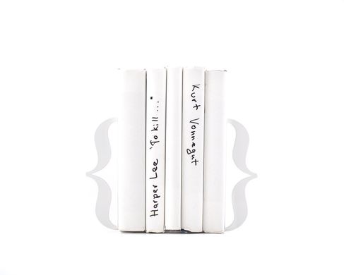 Unique Metal Bookends «Brackets» white edition by Atelier Article, White
