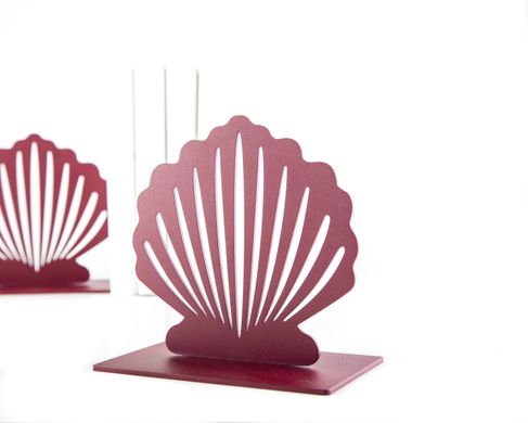 Metal Bookends «Red Shell» Functional Shelf decor by Atelier Article, Red
