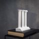 Architectural Bookends "Three Columns", White, Single Bookend