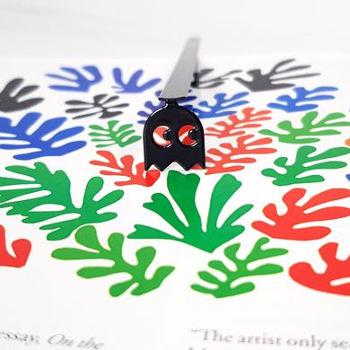 Metal Bookmark "Retro Ghost game character" by Atelier Article, Black