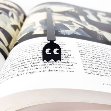 Metal Bookmark "Retro Ghost game character" by Atelier Article, Black