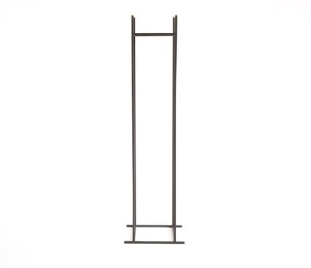 Log holder // Slim Firewood Storage for indoors or outdoors with a kindling shelf, Black