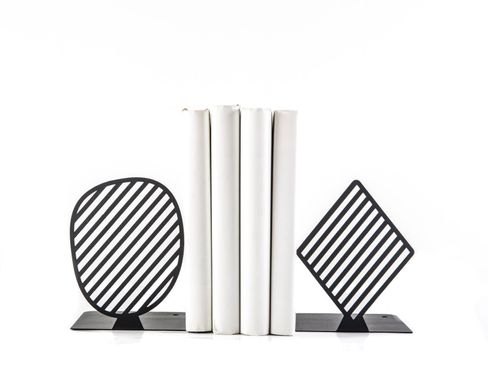 Geometrical bookends «Stipes Limited» black edition by Atelier Article, Black