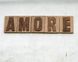 Sign "AMORE" carved letters letter press style cool decor by Atelier Article, Assorted