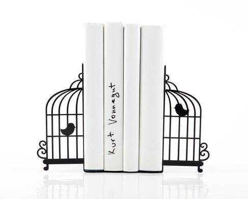 Metal Bookends "Birdcage" by Atelier Article, Black
