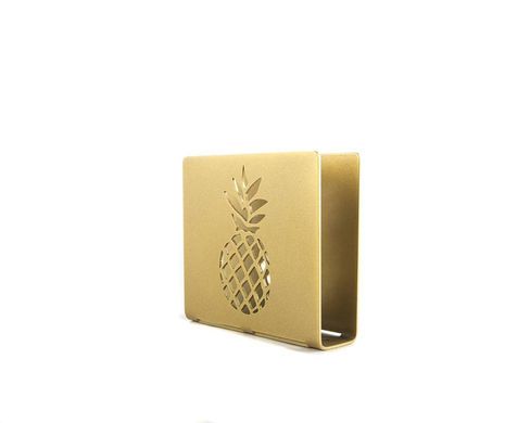 Golden metal napkin holder Pineapple by Atelier Article