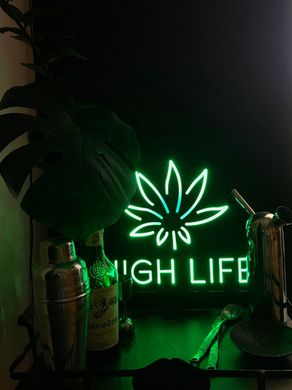 LED Sign // Wall Art // High Life // Handmade // by Atelier Article, Green