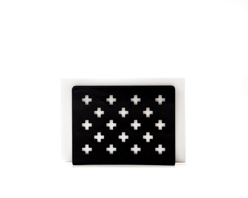 Napkin holder // dispenser // Black Swiss Crosses // by Atelier Article, Black